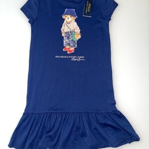 Ralph Lauren Navy Polo Bear Graphic Dress
